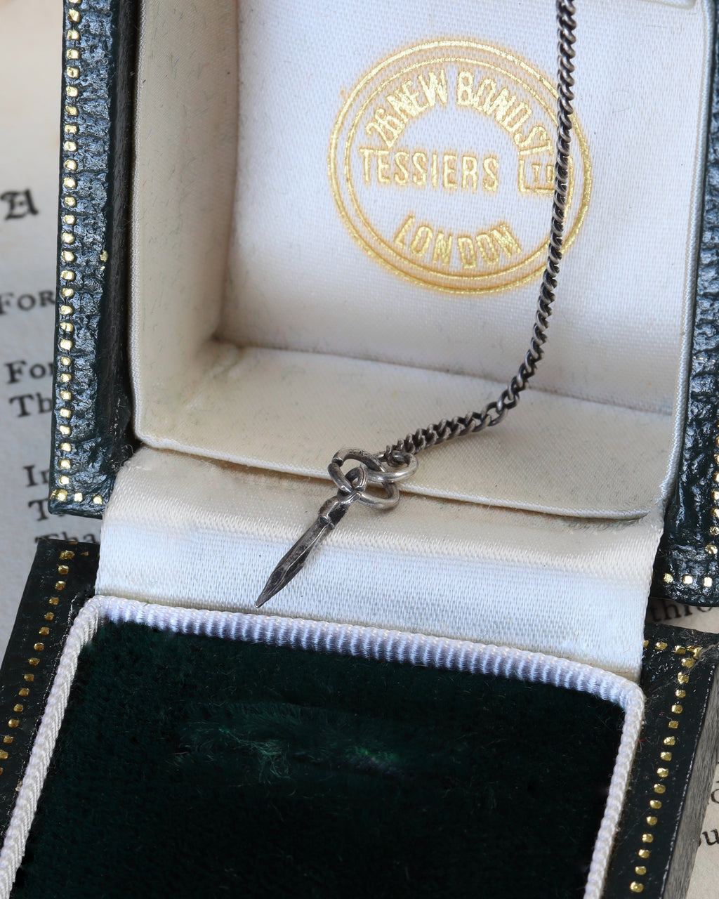Norwegian Silver Cross with Chain, Dated 1875 with Engraved Inscription