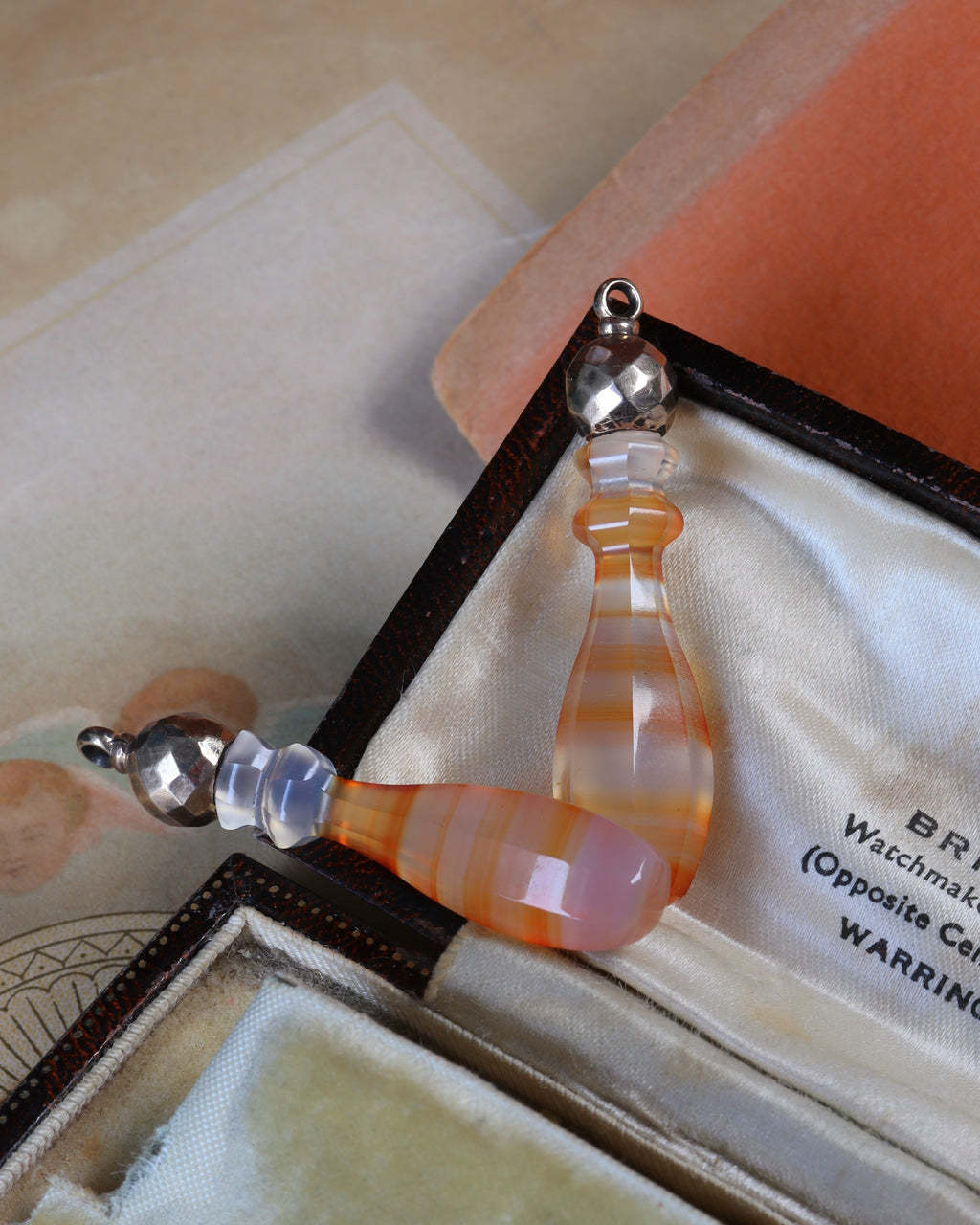 Victorian Banded Agate Gold Earrings