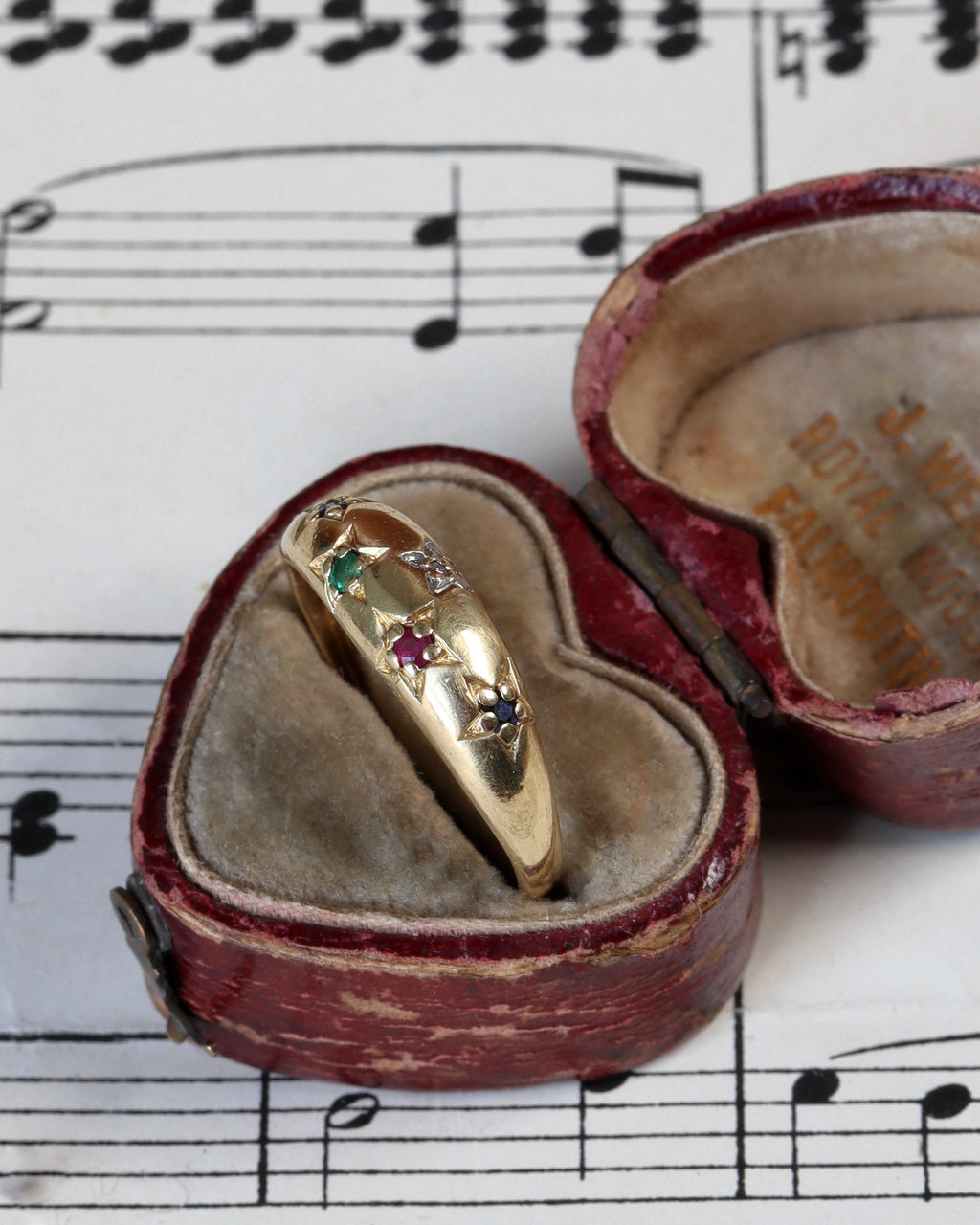 Vintage French Multi-Coloured Starburst Ring in 18ct Gold