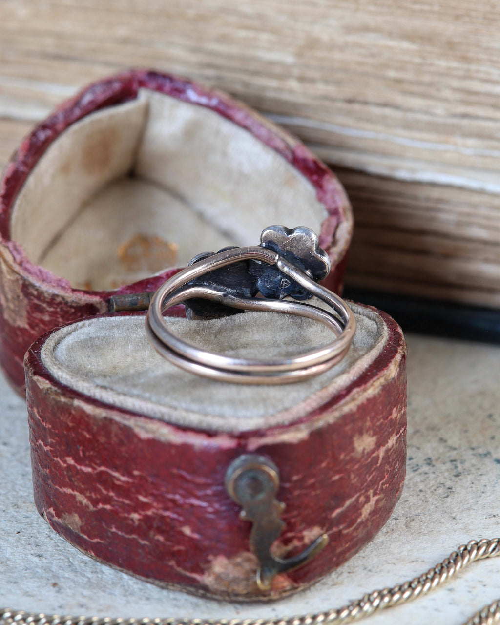 Victorian Forget Me Not Turquoise Pinky Bypass Ring