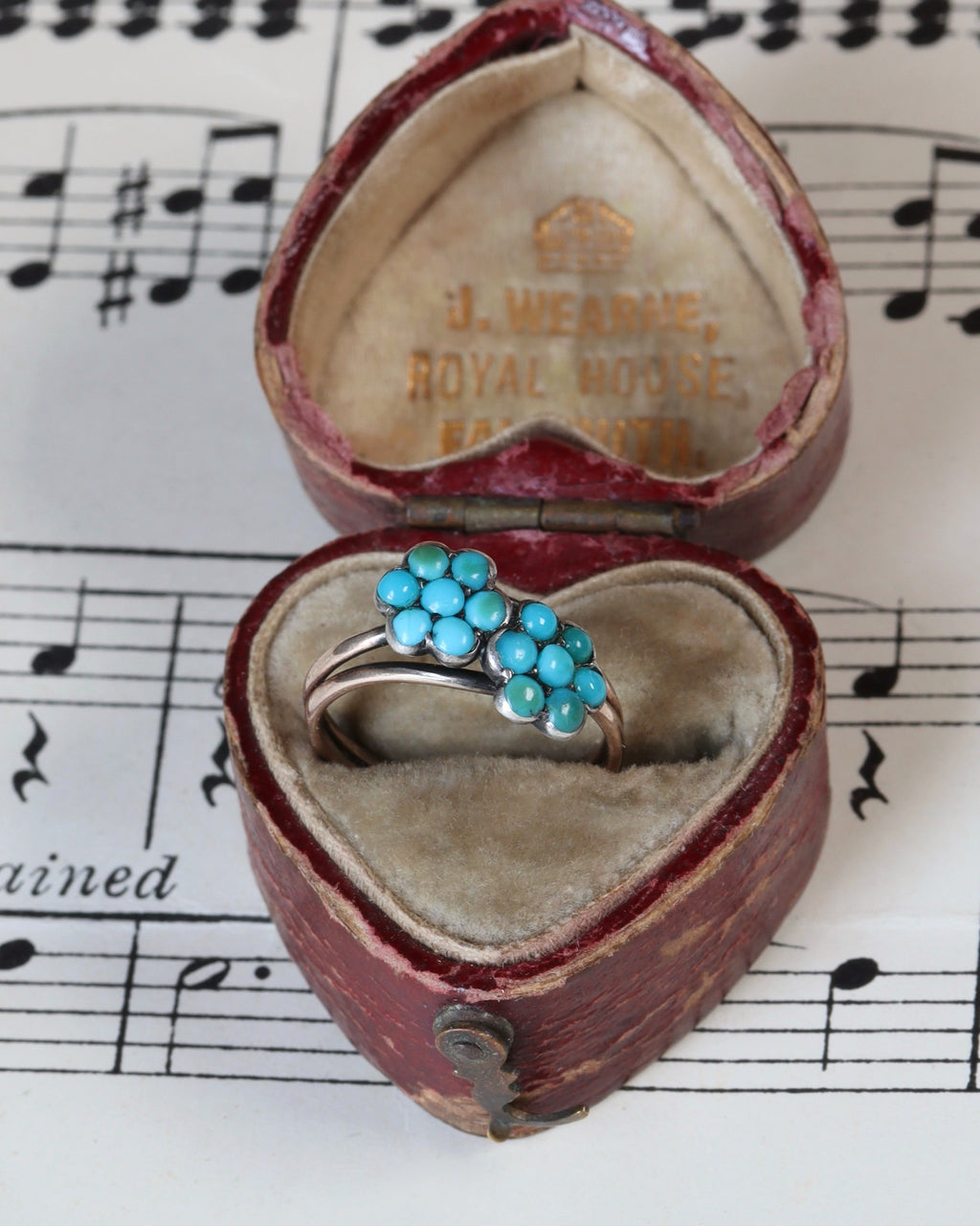 Victorian Forget Me Not Turquoise Pinky Bypass Ring