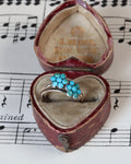 Victorian Forget Me Not Turquoise Pinky Bypass Ring