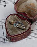 Victorian Snake Ring with Diamond Head & Emerald Eyes