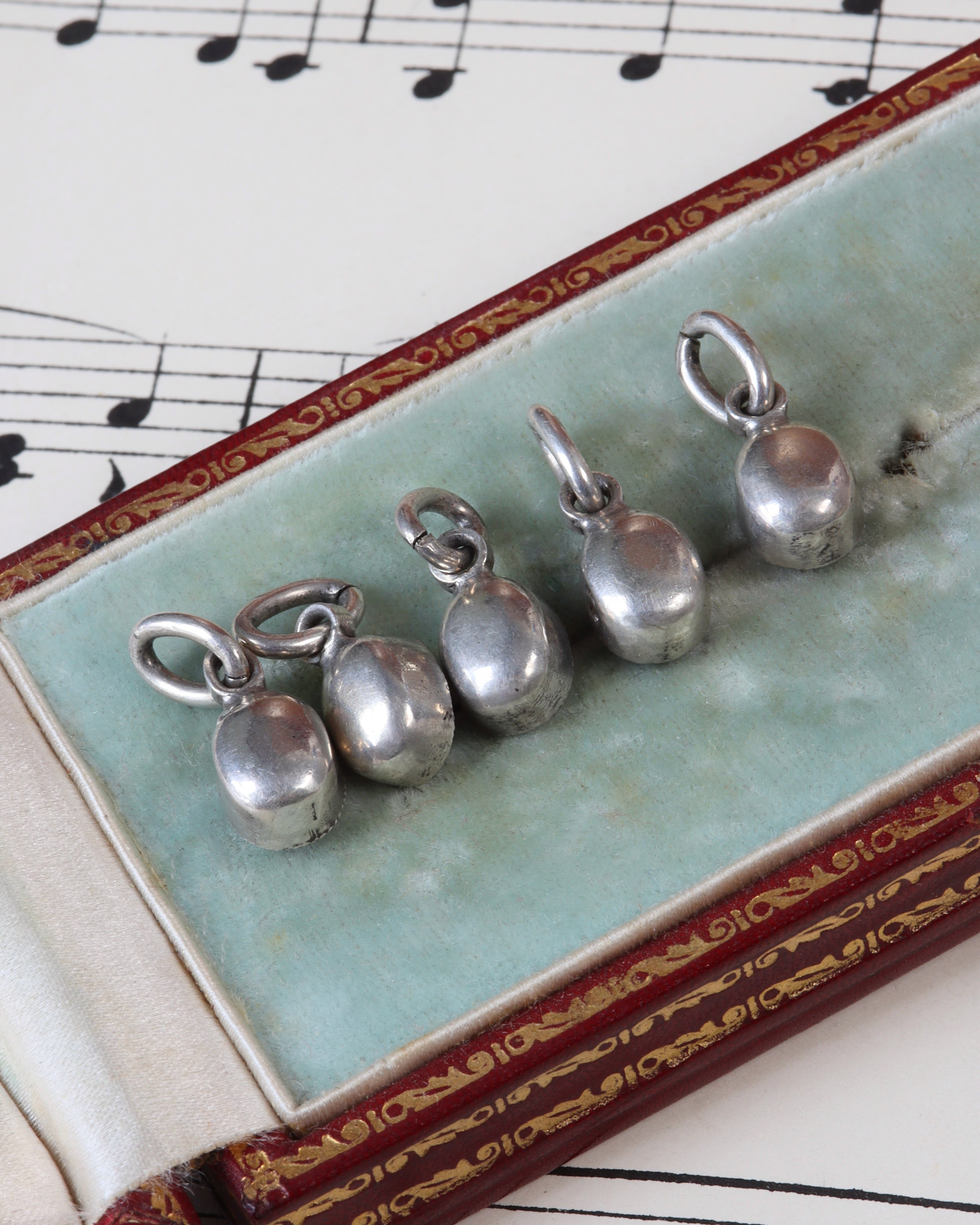 Antique Kunzite Charms Set in Silver - Sold individually
