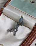 Antique Vienna Cold-Painted Bronze Miniatures Devil and Black Cat Brass Charms