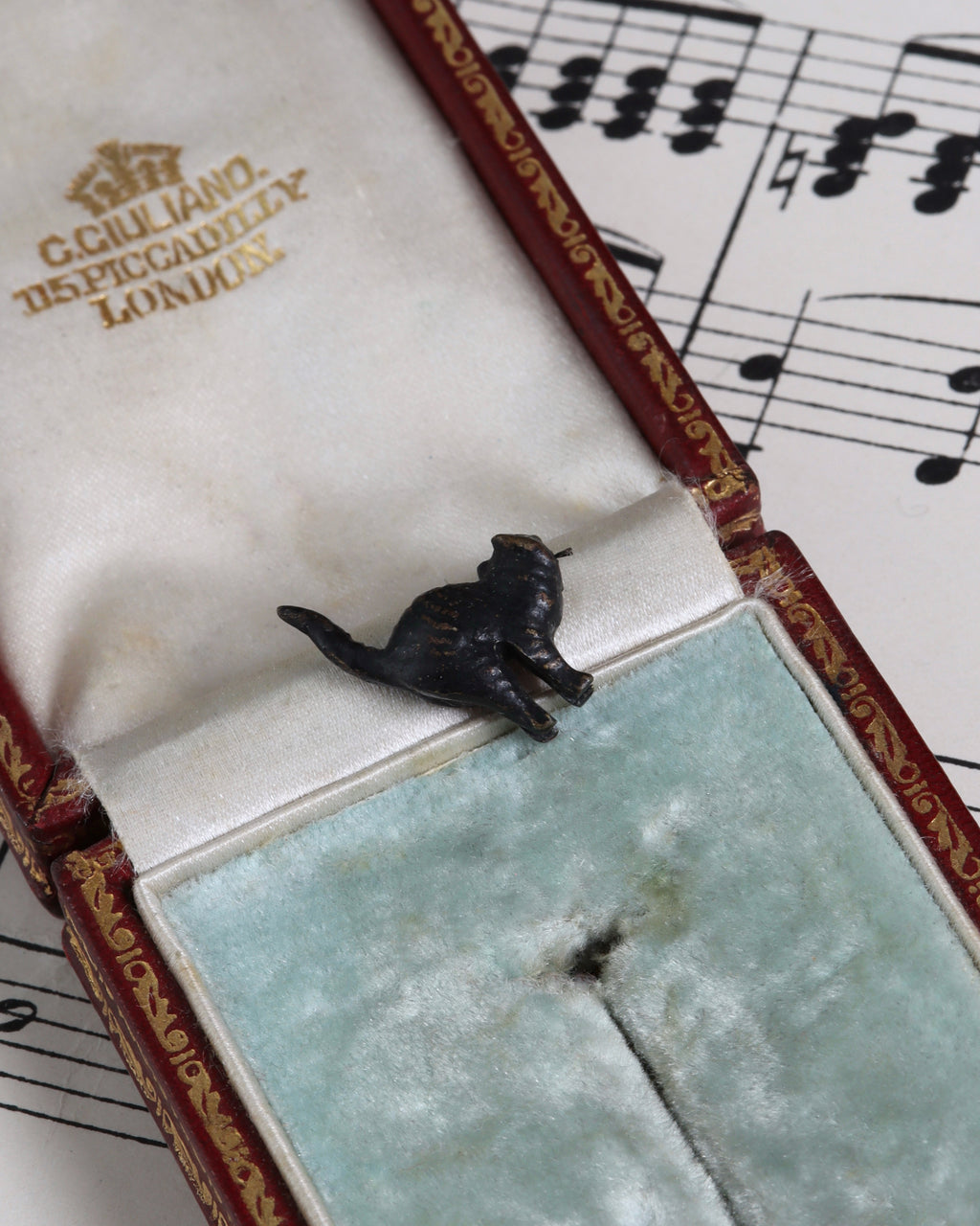 Antique Vienna Cold-Painted Bronze Miniatures Devil and Black Cat Brass Charms