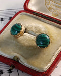 Georgian Style Malachite Stud Earrings