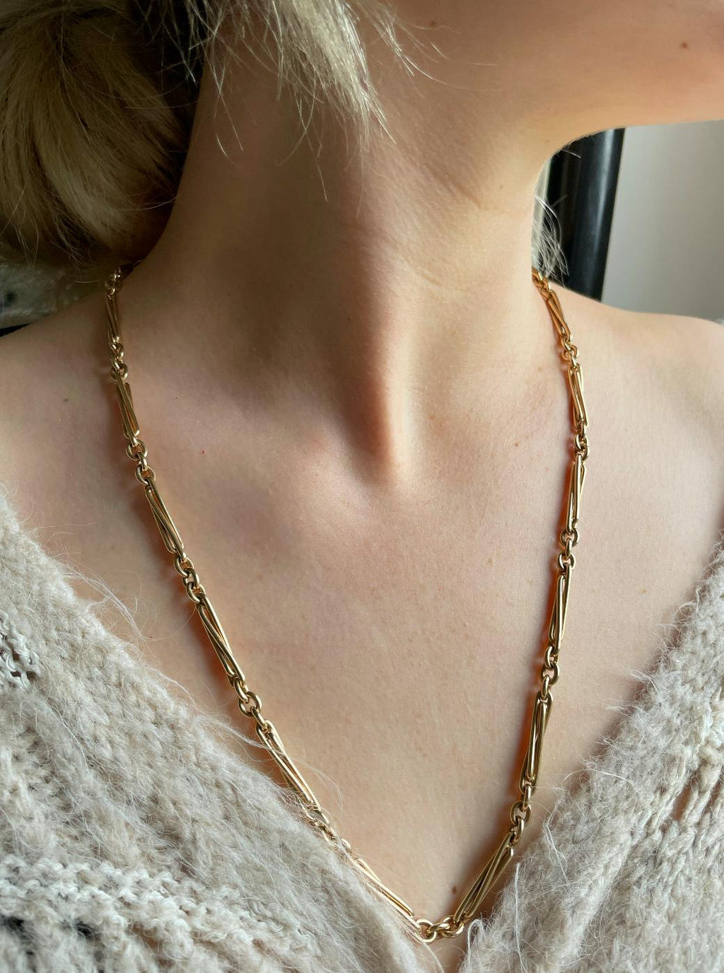 Vintage 9ct Yellow Gold Fancy Link Chain image 4