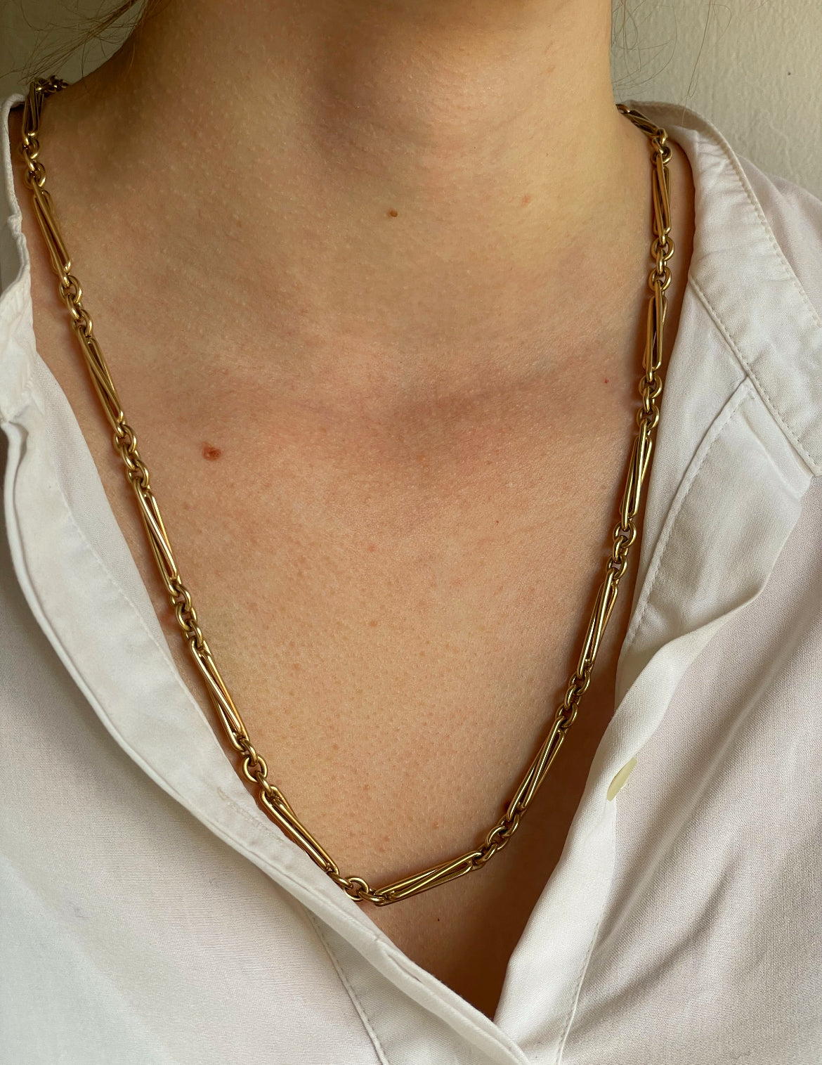 Vintage 9ct Yellow Gold Fancy Link Chain image 7