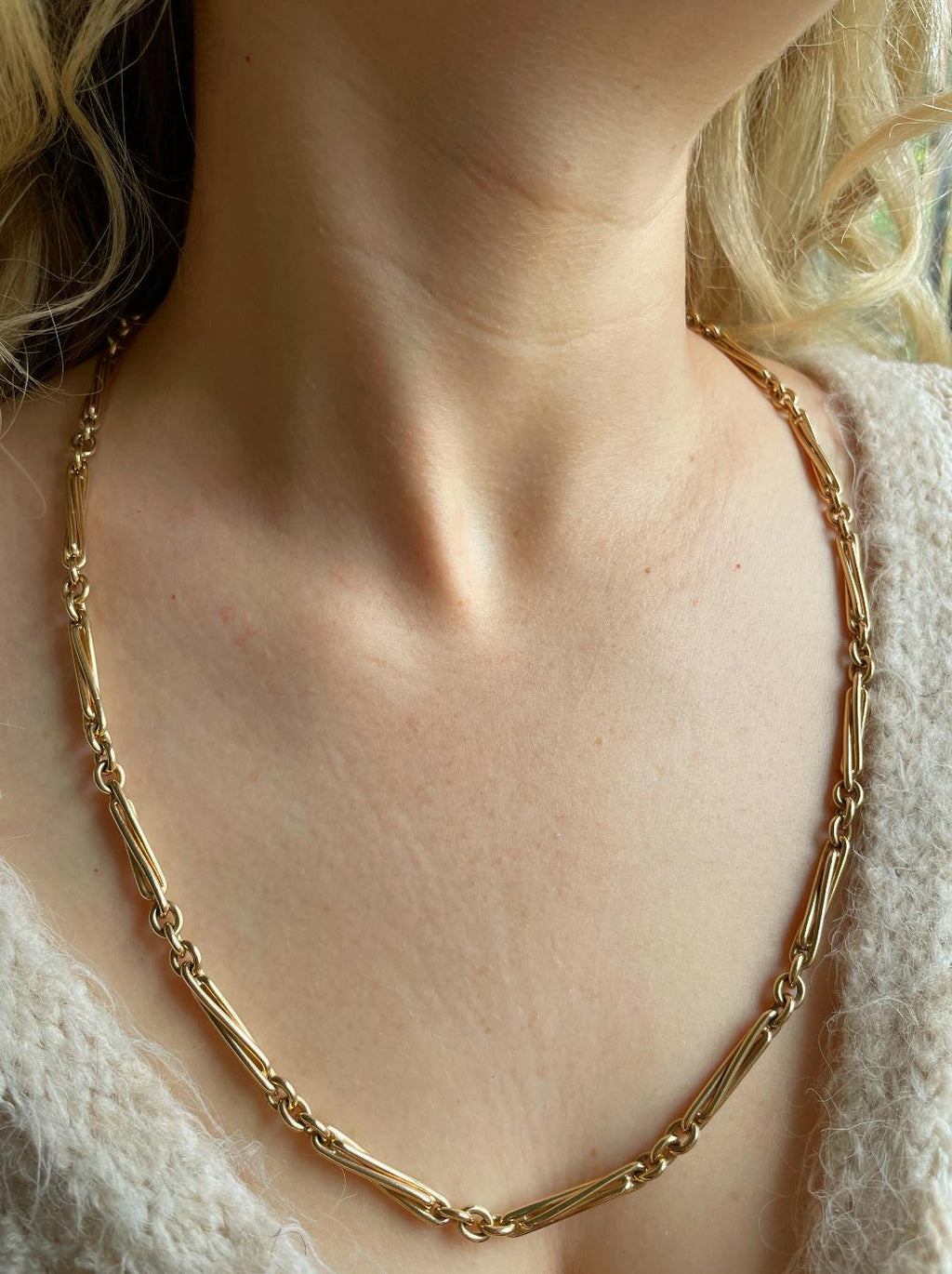 Vintage 9ct Yellow Gold Fancy Link Chain image 3