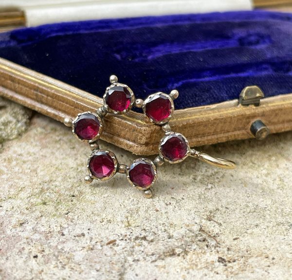 Antique Georgian Flat Cut Garnet Star Pendant - Image 4