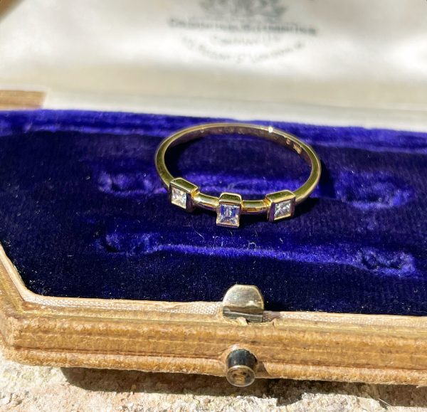 Square Diamond Triple Stacking Band