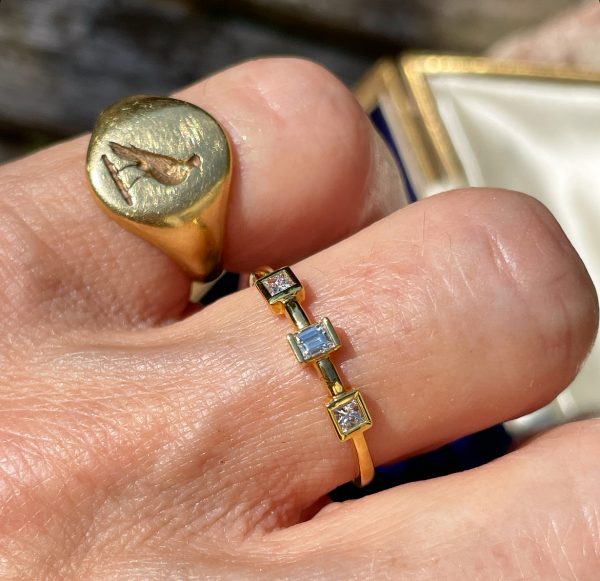 Square Diamond Triple Stacking Band - Image 2