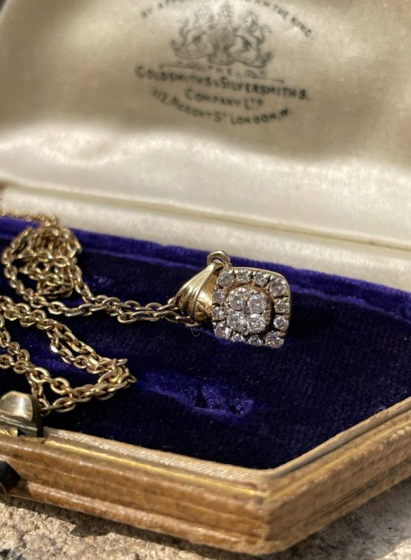 Vintage Diamond Encrusted Gold Charm - Image 7