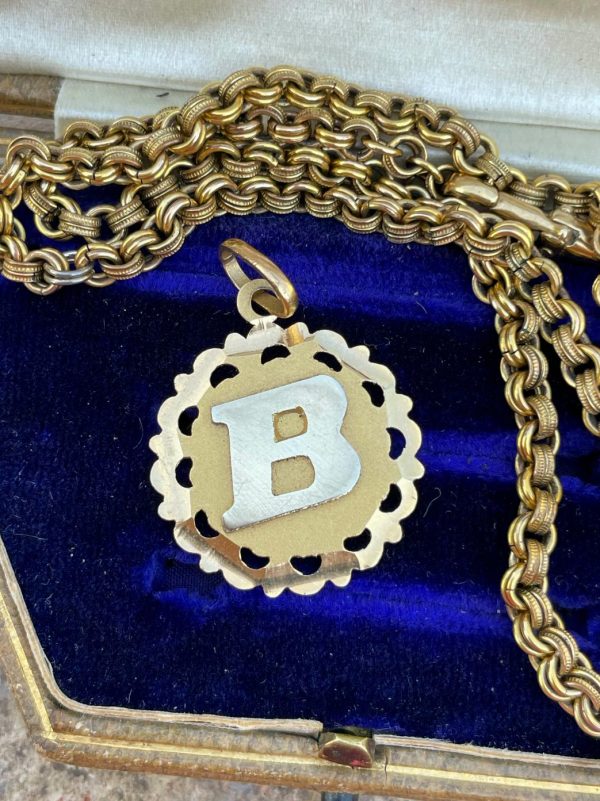 Vintage 18ct Gold Initial "B" Pendant