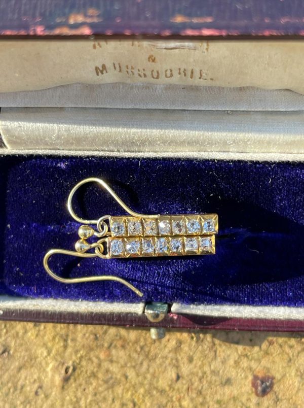 Exceptional Antique Peruzzi Cut Diamond Earrings - Image 4