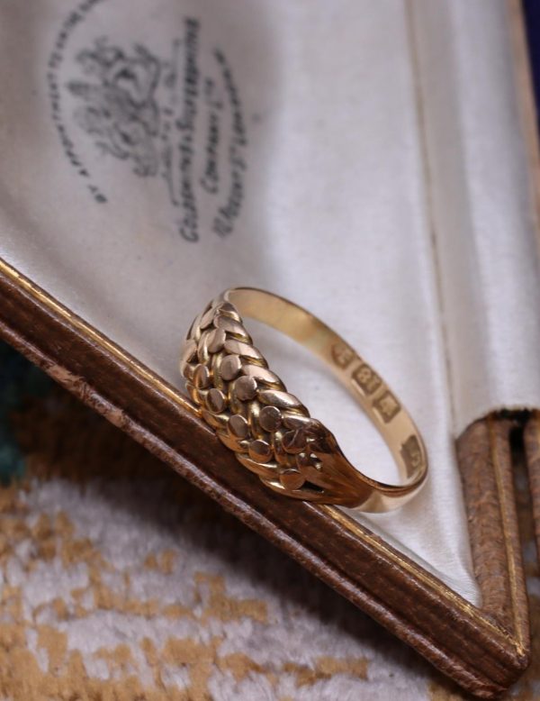 Antique Victorian 18ct Gold Keeper Ring - Image 6