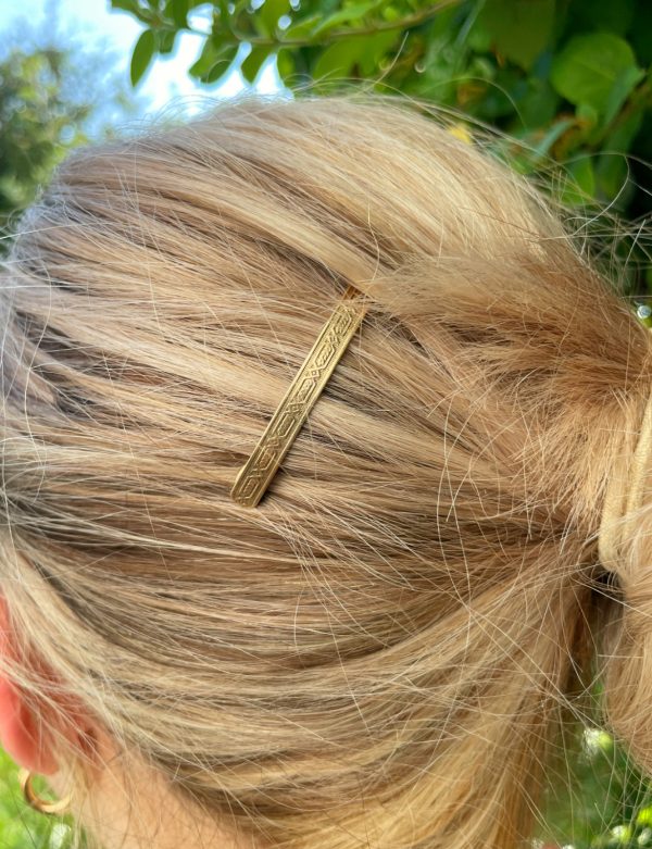 Antique Edwardian Neoclassical Gold Hairclip - Image 6