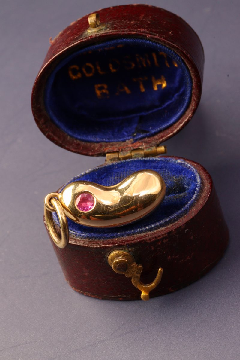 18ct Yellow Gold & Ruby Lucky Bean Charm