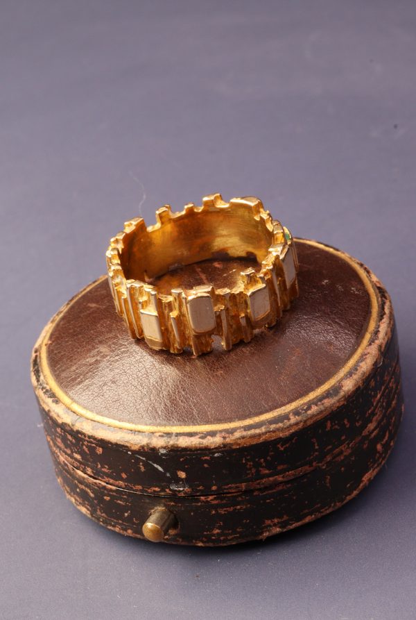 1970s Gold Brutalist Modernist Stacker Band - Image 2