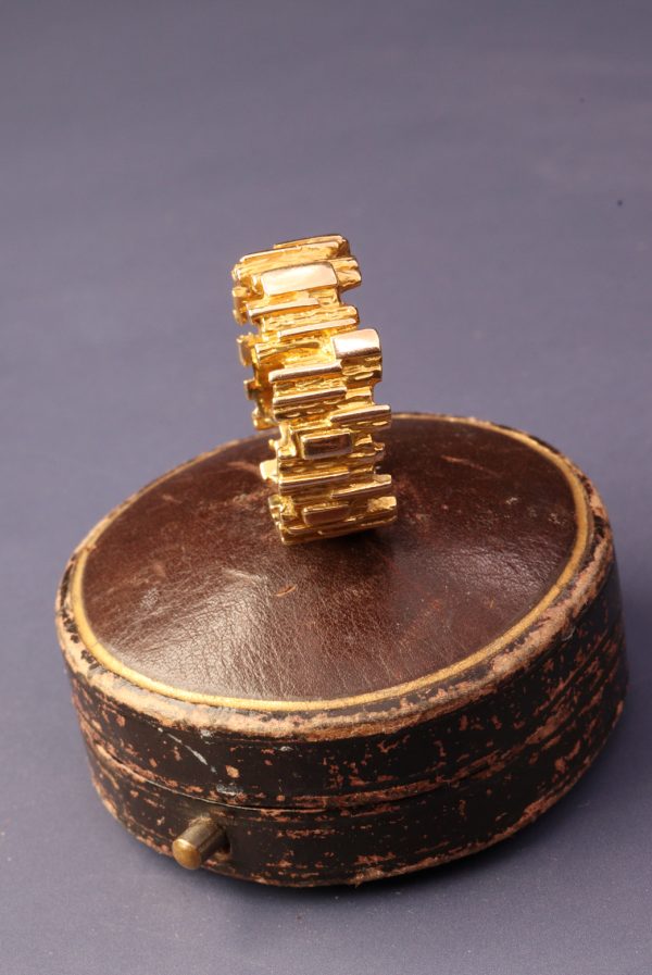 1970s Gold Brutalist Modernist Stacker Band