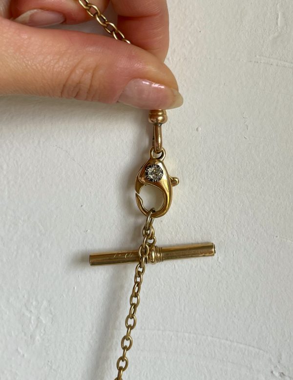 Chubby 18ct Yellow Lobster Clasp With Old Cut Diamond Detail - Image 7